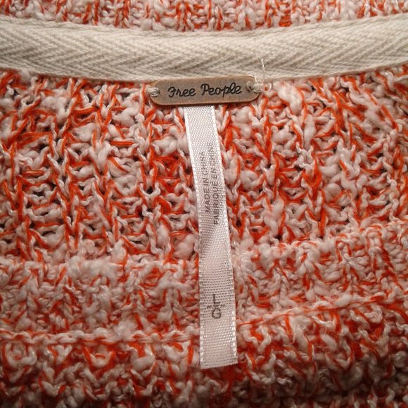 Free People Electric City Orange Knit Pullover Sweater - L - Great Condition - Picture 6 of 7
